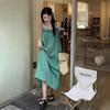 Autumn Green Casual Sleeveless Ruffle Hem Strap Dress for Women