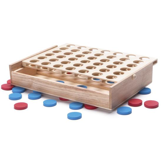 Connect Four In A Row Line Up 4 Wooden Board Game Kids Adult Intelligent Toy