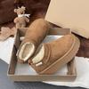 Thick-soled Short Snow Boots Women's Shoes Winter New Velvet Warm One-pedal Low-top Bread Snow Cotton Shoes