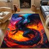 1PC Dragon In Colorful Flames Carpet for Living Room Bedroom Sofa Home Decor Rus Non-slip Floor Mat Luxury Gift