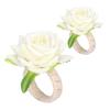 2 STÜCKE Tasche Simulationsblume Serviettenringe Modern Serviettenhalter Tischdekorationen für HochzeitWeiß