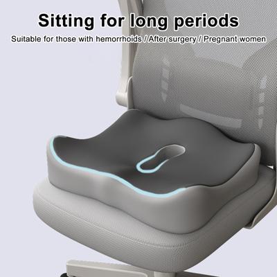 Ergonomic Seat Cushion Long Hours Sitting Memory Foam Butt Cushion Sciatica Relief Cushion for Tailbone Back Pain Relief Office Workers Car Drivers