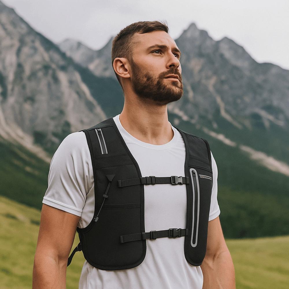 Kamizelka do biegania z odblaskami i systemem nawadniania Wodoodporna saszetka na klatkę piersiową Plecak rowerowy Rowerowy