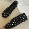 Crystal Women Ballet Flats Mesh Dance Flat Shoes Casual Driving Walking Loafers Espadrilles Ladies Slip-on Lazy Shoes