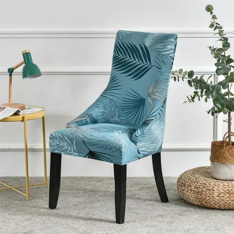 Elastische Esszimmerstuhlbezüge Schräge Rückenlehne Sesselbezüge Pastoraler Stil Sitzüberwürfe für Zuhause Party Bankett Büro