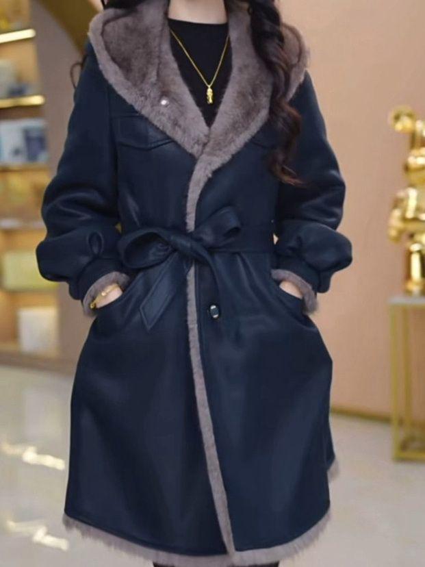 Reversible Hooded Baby Lambskin Jacket -