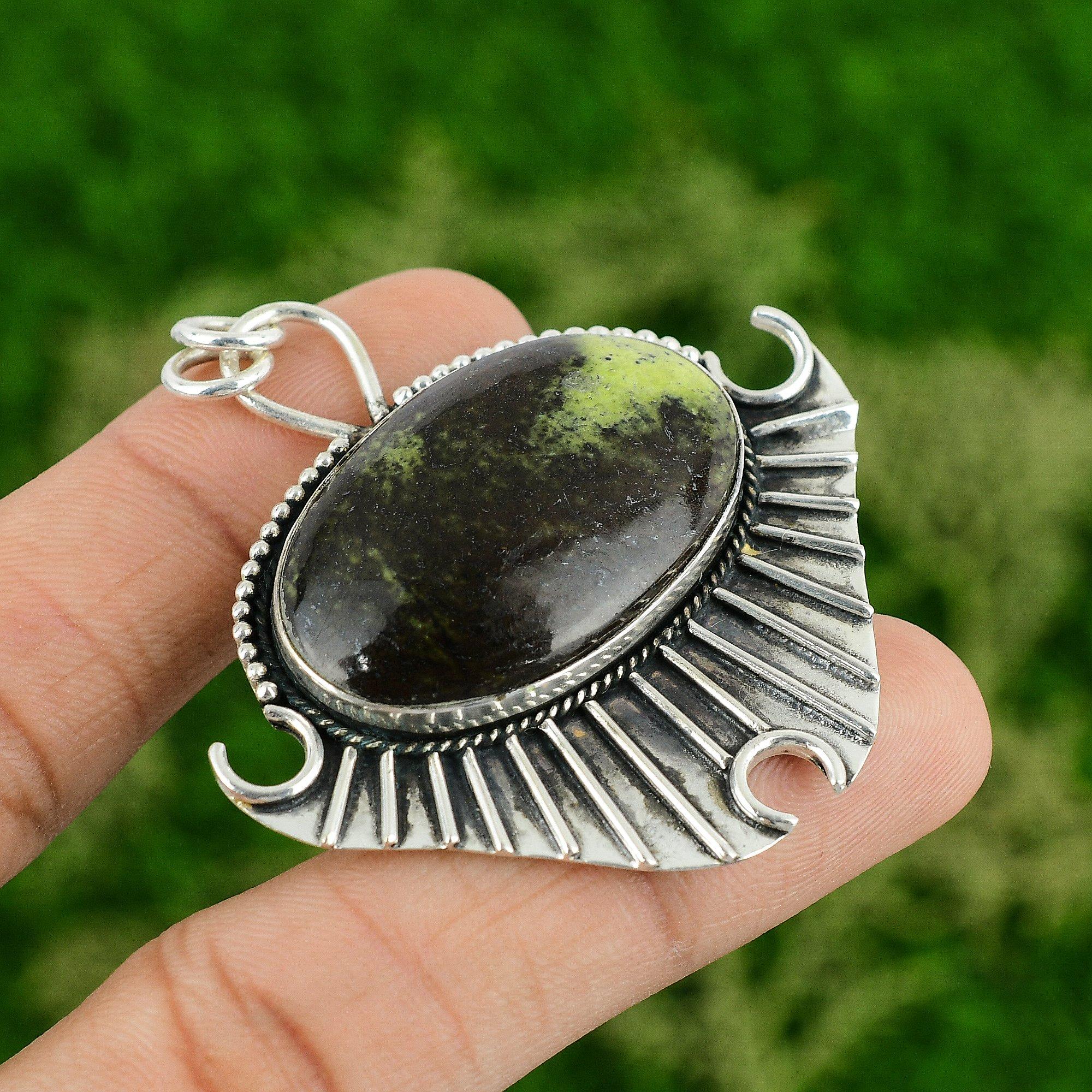 

День Дочери Сделка Стерлинговое Серебро Натуральный Австралийский Серпентин Подвеска для Жены