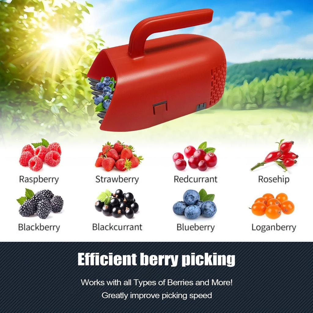 Ergonomic Berry Picker Portable Berry Pick Rake Plastic Handle Picking Tool Blueberry Collection Harvester With Ergonomic Handle