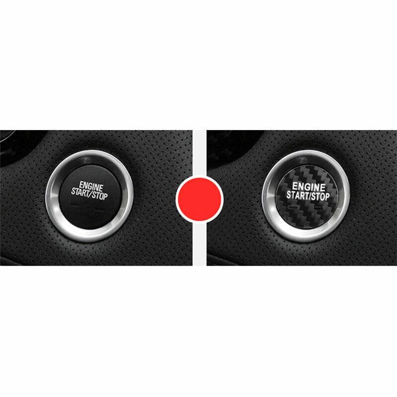 Start Button Ignition Switch Cover Trim Real Carbon Fiber For Cadillac XT5 16-20
