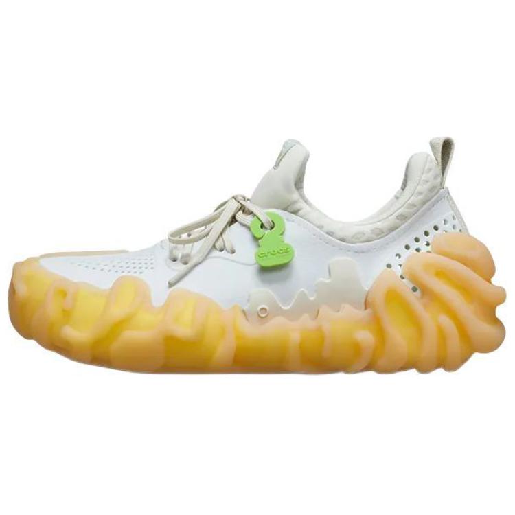 Crocs Breathable Lightweight Low-Top Casual Shoes Unisex Shoes White Yellow 208694-0HX