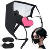BAOQISHAN SM Mouth Removable Mouth Gag Intense Lip Opener Ring Full Silicone Mouth Adjustable Ear Cosplay Prop with Eye Mask Gag, Plug, Ball,