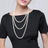 Pearl necklace sweater chain women's long double-layer three-layer, versatile for mother in autumn and winter, cheongsam imitation pearl