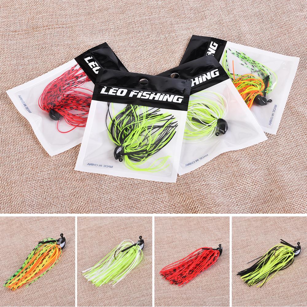 New 4PCS 4 Colors LEO Portable Ultra-light Fishing Bait Spinner Bait Anti-hanging Bottom Lead Head Freshwater Saltwater Fishing Gear Accessories