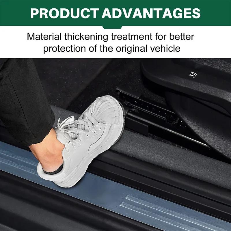 For BMW Mini Cooper S F66 F67 2024 2025 Car Door Sill Stickers Threshold Protector PU Leather Carbon Texture Decals Accessories