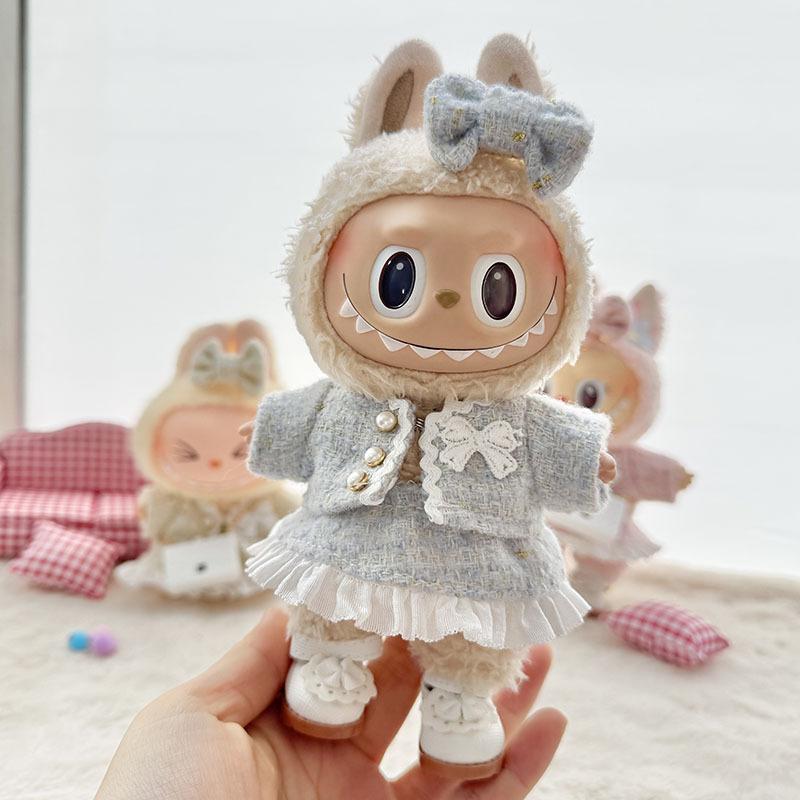 [Clothes Only] First and Second-generation Keychains, Clothes Pendants, Labubuwa Clothes, Classic Small Fragrant Skirt Set.