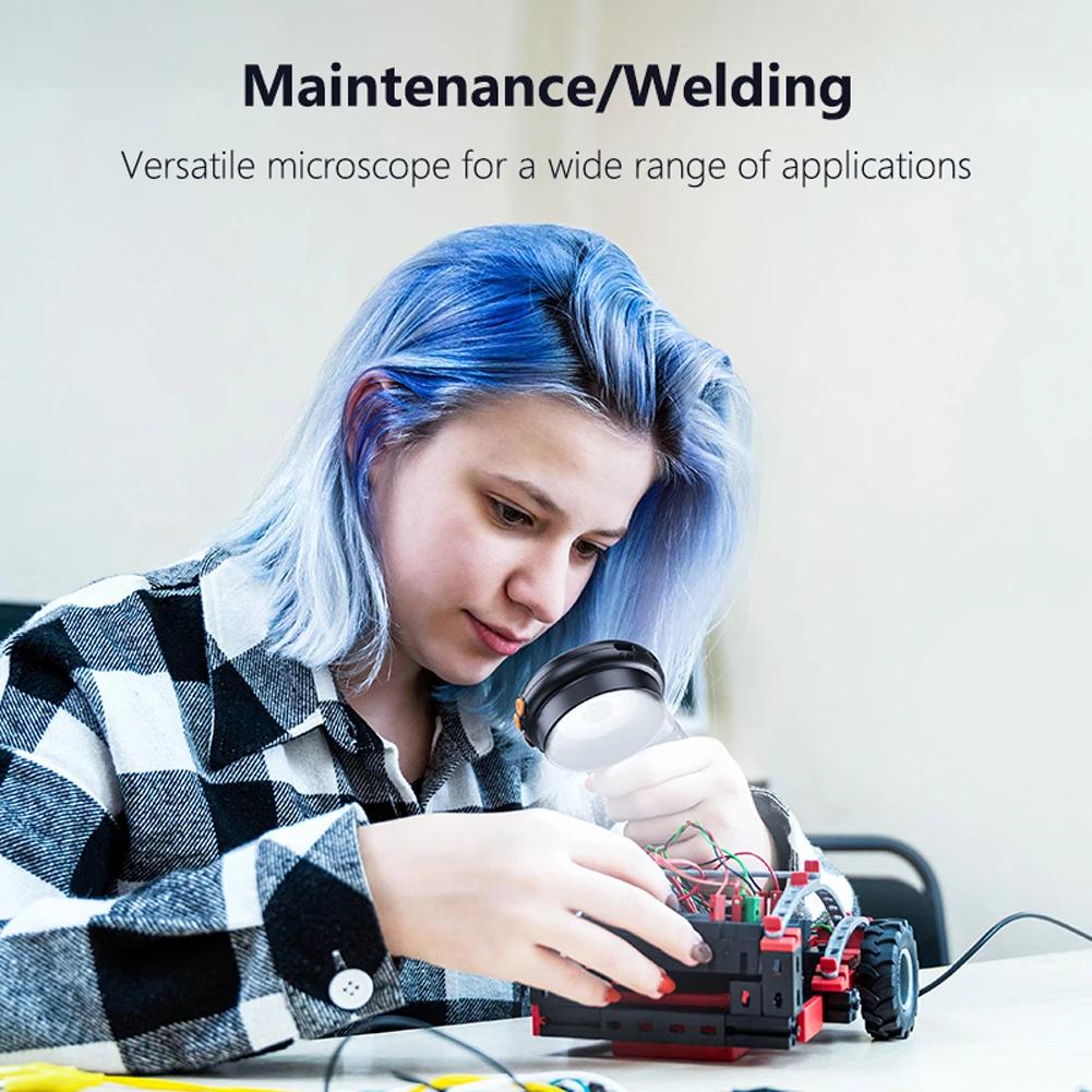 500X Magnification Digital Microscope with LED HD Electronic Coin Magnifier 2Inch IPS Screen Magnifying Glass for Home Office