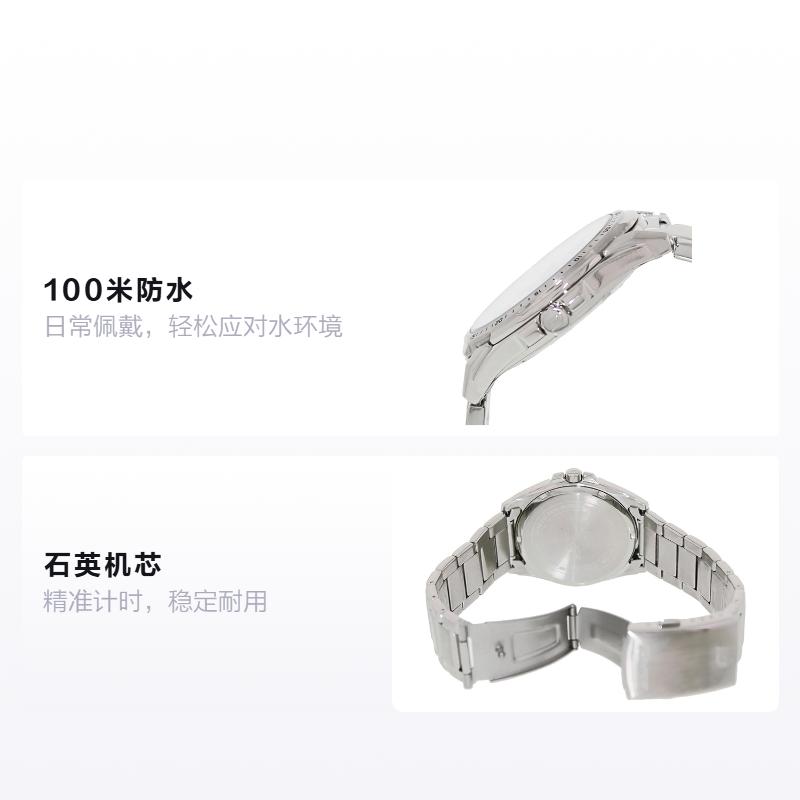 Casio EDIFICE 100 Meters Waterproof Fashion Trend Quartz Movement Stainless Steel Strap Japanese and Korean Watch Men's Watch Silver Dial EF-336D-7AV