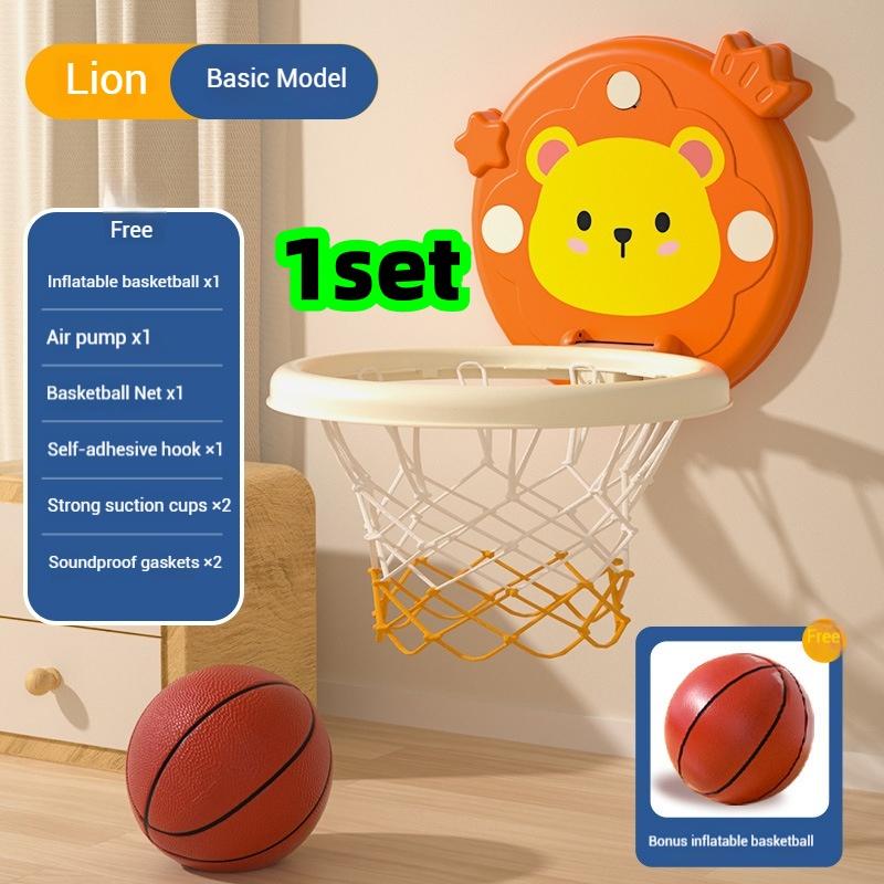 1 Set of Children s Basketball Hoop Set, No-Drill Suction Cup Indoor Basketball Hoop for Home Use, Toddler Scoring Silent Basketball Toy,