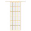 Sliding Door Gold 76x205 Cm Tempered Clear Glass and Aluminium