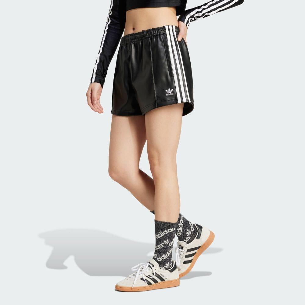 Adidas Originals Split Three-Stripe Comfortable Casual Shorts Women Bottoms Black IY7320
