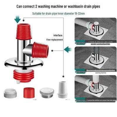 CHENDU 3-Way Drain Pipe Connector with Anti-Odor Trap