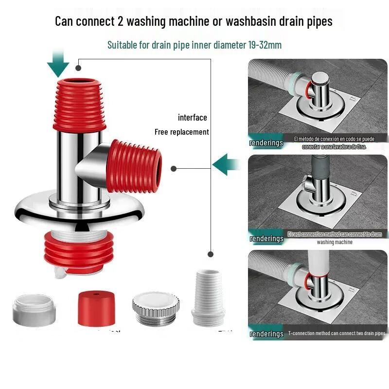 

CHENDU 3-Way Drain Pipe Connector with Anti-Odor Trap