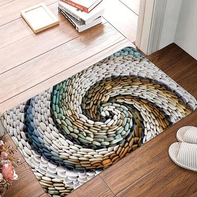3D Cobblestone Welcome Entrance Doormat Carpets Rugs for Home Bath Living Room Balcony Stair Kitchen Hallway Non-Slip Area Rug