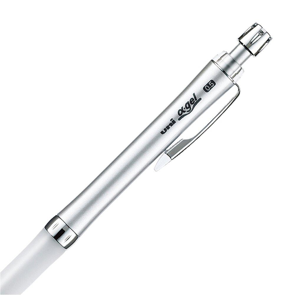 Uni Mitsubishi Pencil Mechanical Pencil Alpha Gel 0.5 Soft Slim White - Ideal for Comfortable Writing