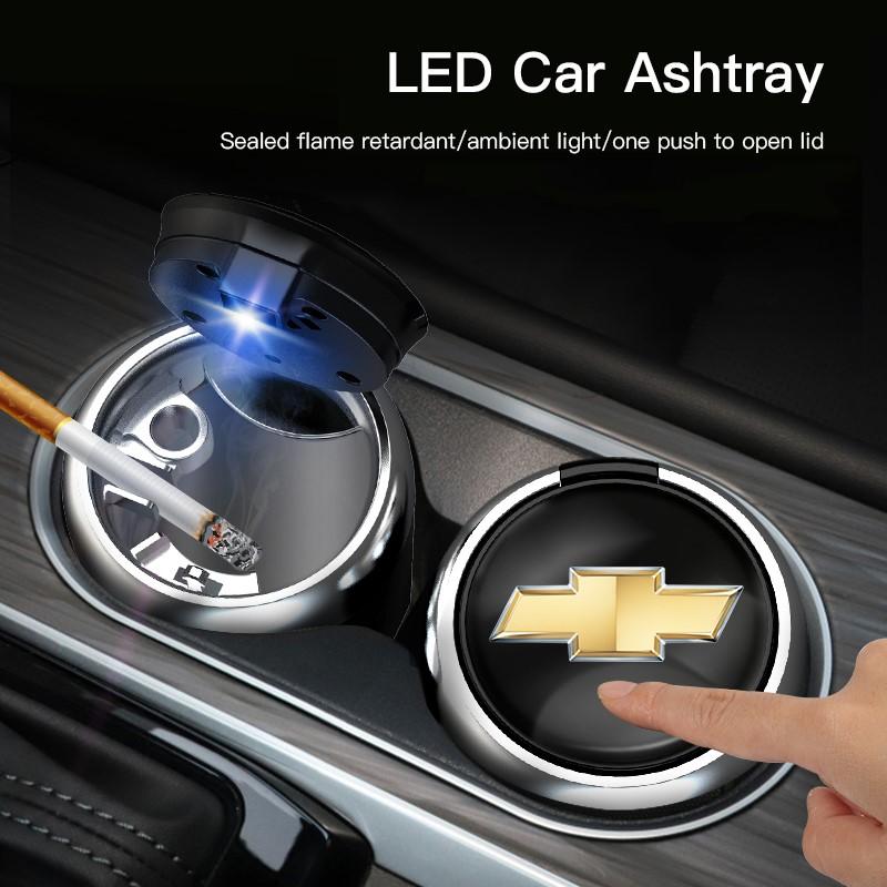 Car Interior Accessories Ashtray LED Light Portable Smoke Ashes Holder For Chevrolet Spark Captiva Cruze Tracker Orlando Trax