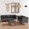 Day and Night - Day and Night Garden Furniture Set 6 Pieces and Gray Synthetic Rattan Cushions