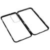 Double Sided Clear Tempered Glass Phone Case for Samsung Galaxy S23,Magnet Absorption Metal Bumper Frame Shockproof Cover