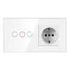 157 European Touch Switch & German Socket with Integrated Glass Panel for Homes
