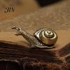 Meditation Desk Accessory Vintage Bronze Snail Sculpture, Metal Animal Statue, Slow Living Tea Table Sculpture Decor for Home Office Table,