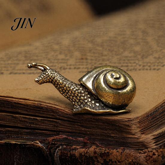 Meditation Desk Accessory Vintage Bronze Snail Sculpture, Metal Animal Statue, Slow Living Tea Table Sculpture Decor for Home Office Table,