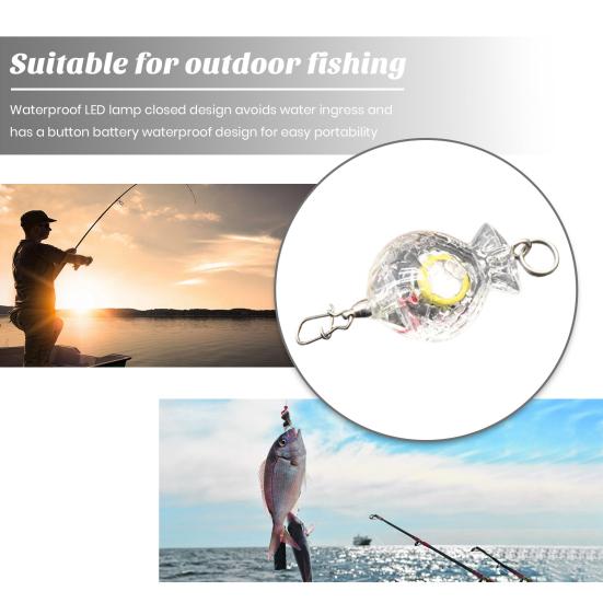 LED Light-up Fishing Lure, Waterproof Fish Attractor Light, Submersible Luminous Electronic Bait for Freshwater Saltwater Boat Trolling Fishing