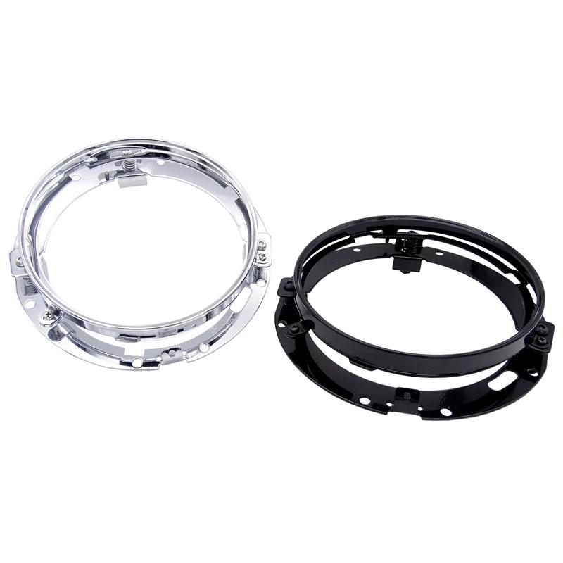 1 Pcs Motorcycle 7 Inch Round LED Headlight Mounting Bracket Ring Black/Silver Holder Brackets For Harley Jeep Wrangler JK TJ