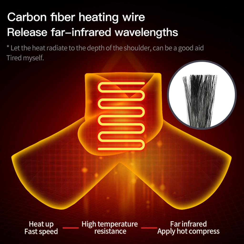 Brown Heated Shoulder Neck Massager 3 Heating Modes Plush Fabric Stiffness Relief Warm Scarf For Office Workers