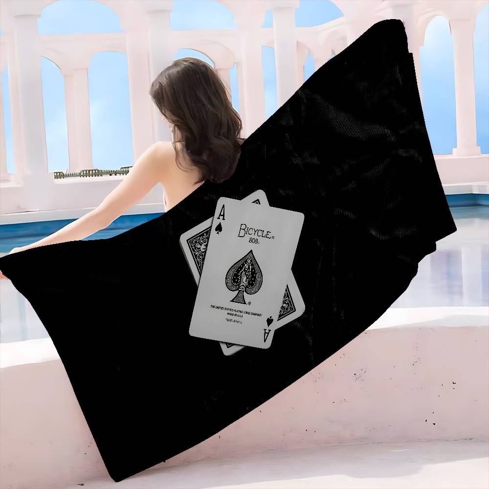 Ace of Spade Microfiber Beach Towel Absorbent Quick Dry Soft Yoga Swimming Resort Mountain Climbing Towel