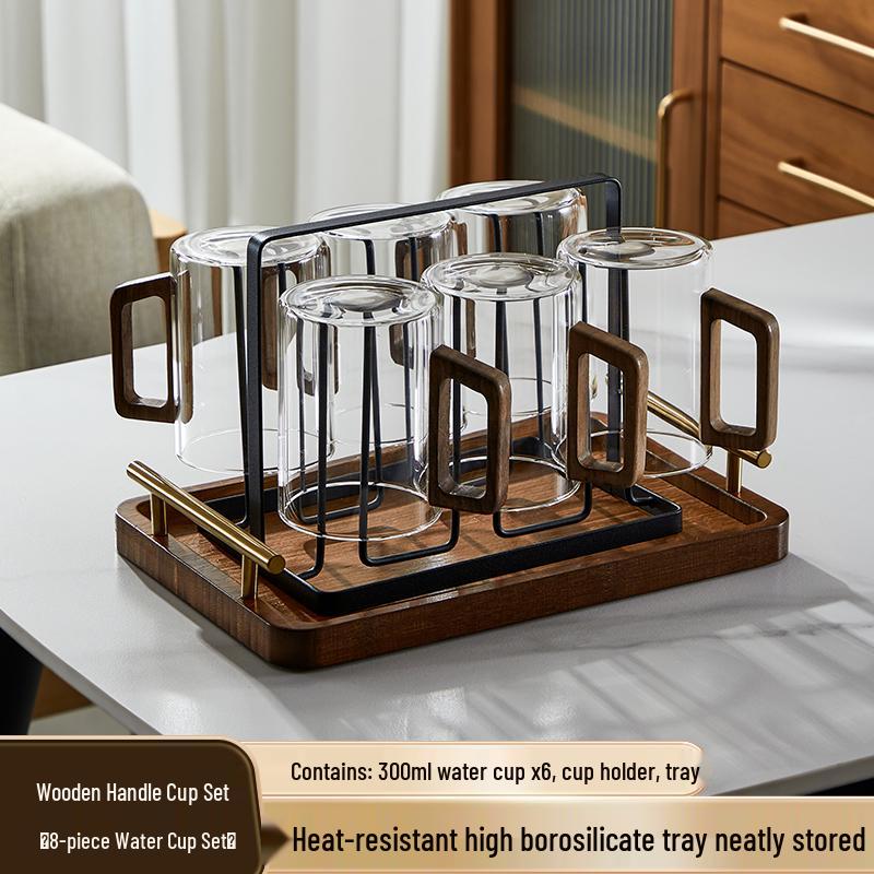 Hitzebeständiges Glasbecher-Set für Tee und Wasser