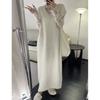 Autumn and Winter New Gentle Wind Solid Color Medium and Long Vest Sweater Skirt Women's Loose Lazy Wind Knitted Dress