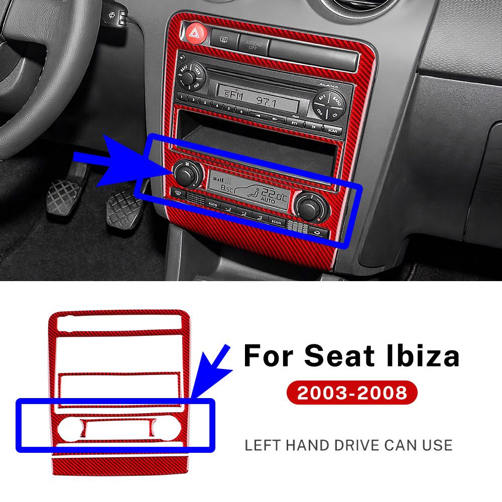 Real Soft Carbon Fiber Sticker For Seat Ibiza 6l 2003 2004 2005 2006 2007 2008 LHD RHD Car Central Control AC Panel Accessories