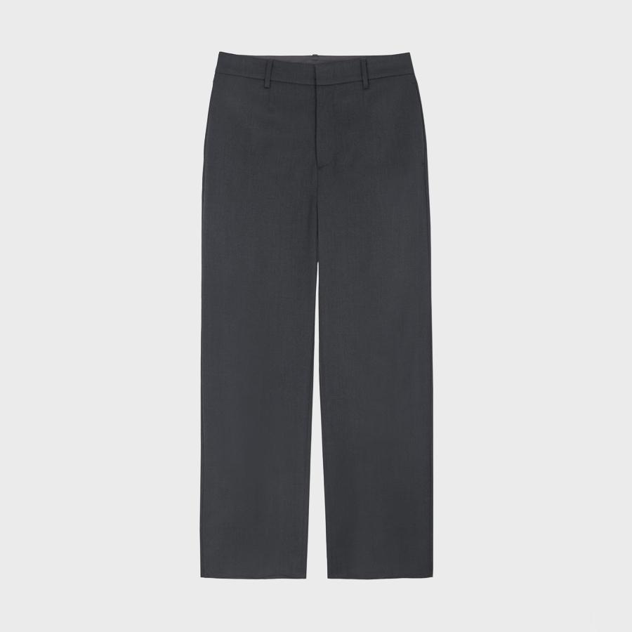 REGARDS Fine Wool Semi Wide Slacks - Dark Gray