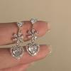 Women's Heart Stud Earrings with Sparkling, Elegant Dainty Jewelry for Trendy Look