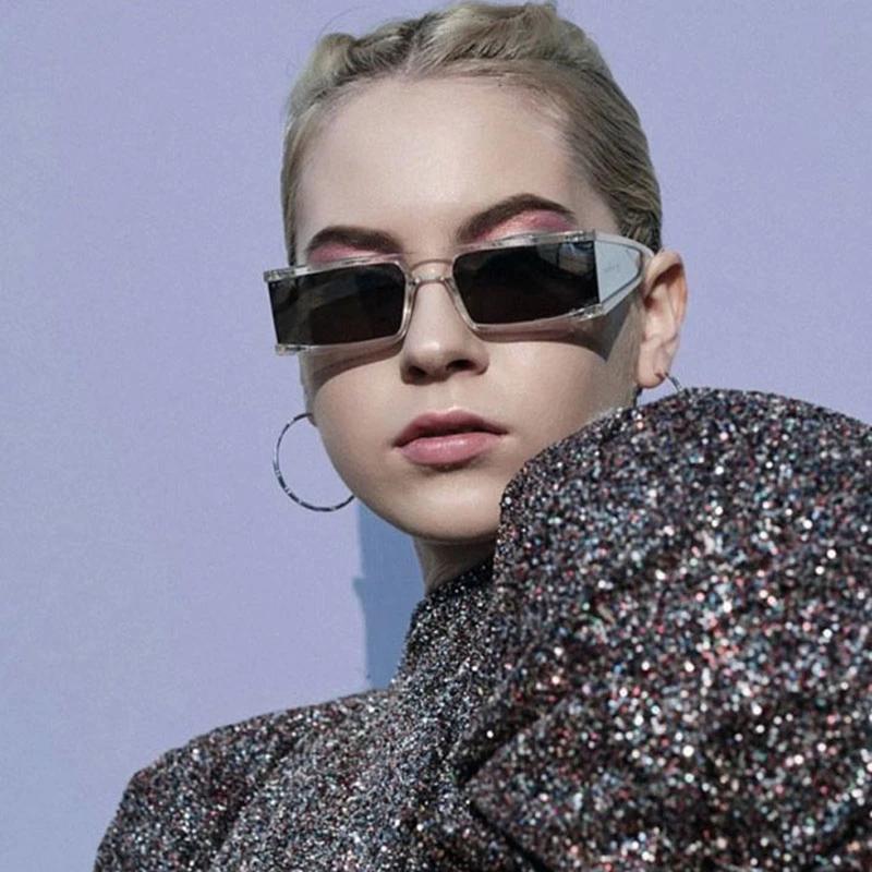 

Women Rectangle Sunglasses Fashion Brand Small Black Shades 90s Glasses High Quality Designer Sun Glasses Women