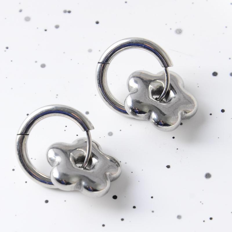 Punk Hängeohrringe Einzigartig Abnehmbar Edelstahl Dicke Stern Herz Creolen Für Damen Herren Statement Schmuck