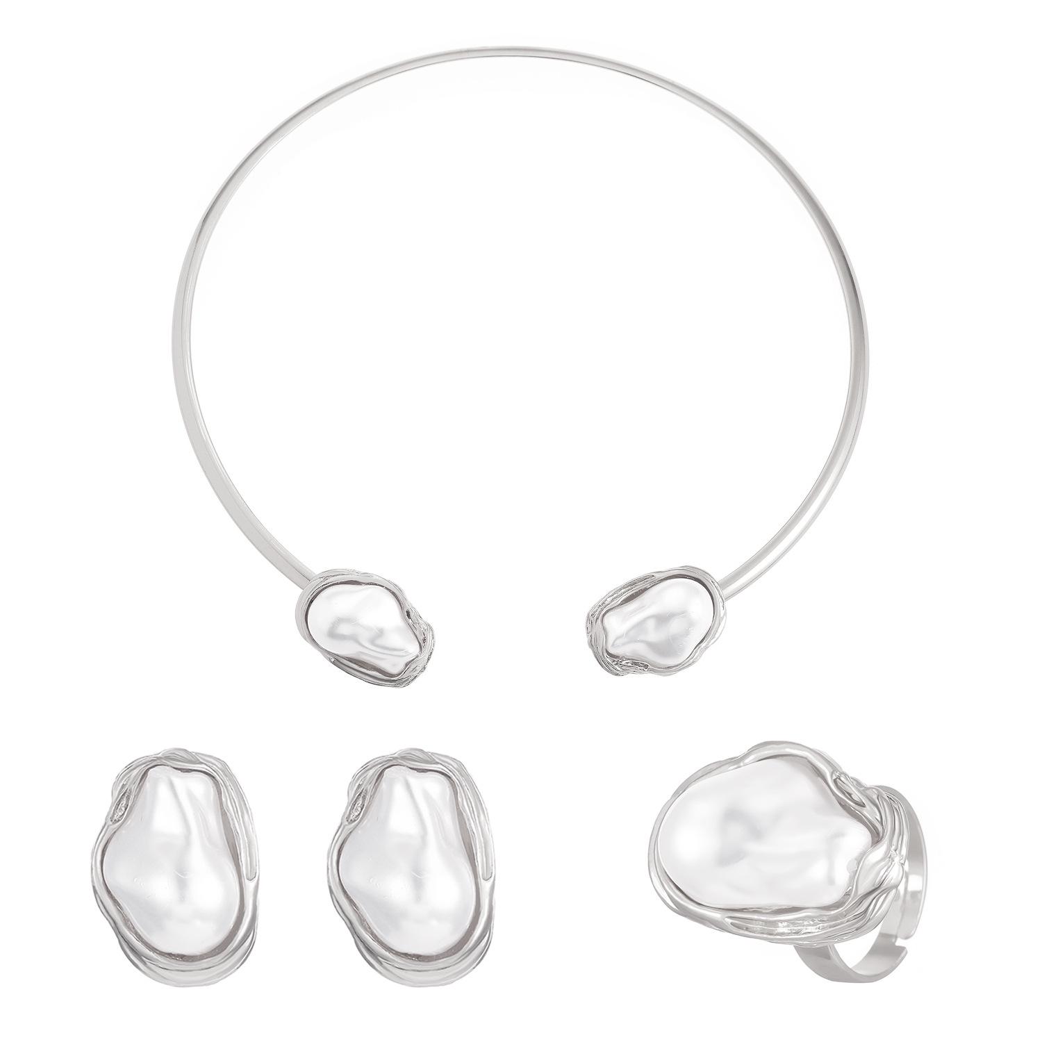 

Набор украшений из барочного жемчуга: Ожерелье, Серьги, Кольцо, Браслет, Чокер для Женщин