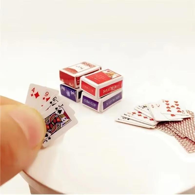1PC Mini Cute 1:12 Home Decor Doll Playing Cards Doll House Mini Playing Cards Game Small Poker Kids Cards