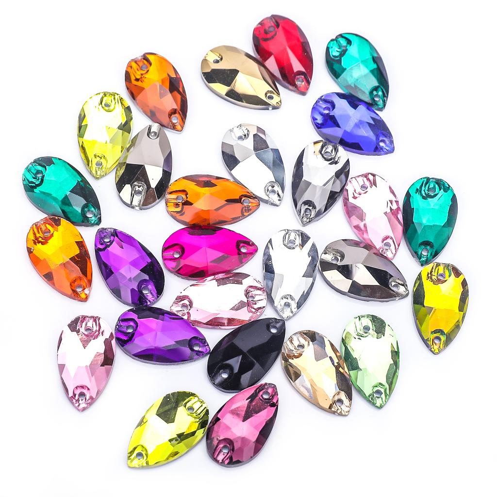 Drop Flatback Sew On Rhinestones Bulk Glass Crystal Stone for Tailoring Materials and Accessories Garment Accessories