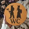 Iron Wall Art Humorous Bathroom Sign Metal Toilet Silhouette Durable Home Decor Gift