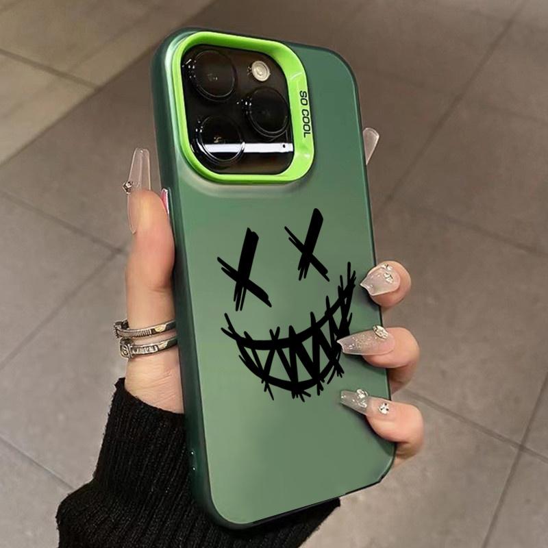 Black Comic Style Phone Case For iPhone 14 Pro Max Plus 16 15 11 12 13 Pro Max Mini X XS XR 7 8 Plus SE Shockproof Cover